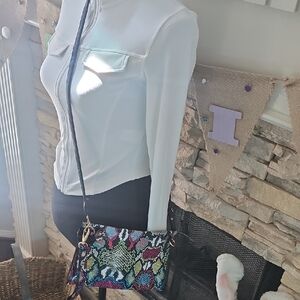 Multicolor Snake-Print Crossbody Bag